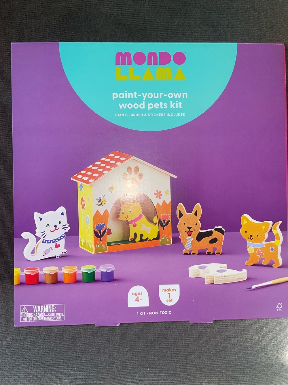 Mondo Llama Paint-Your-Own Wood Pets Kit - Purple